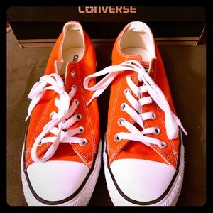 New orange Converse shoes. Only worn once.